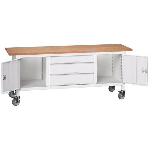 Mobilné dielenské stoly Bott Verso Storage, multiplex, šírka 200 cm