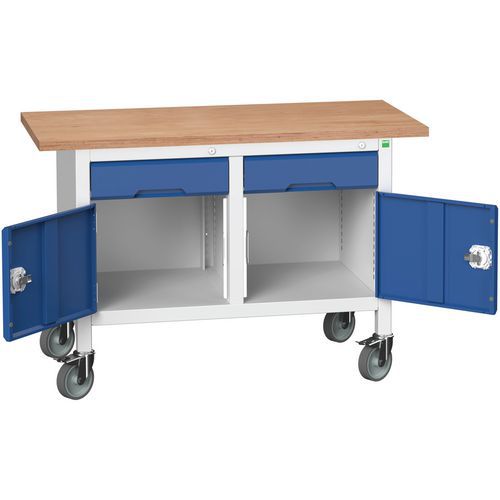 Mobilné dielenské stoly Bott Verso Storage, multiplex, šírka 125 cm