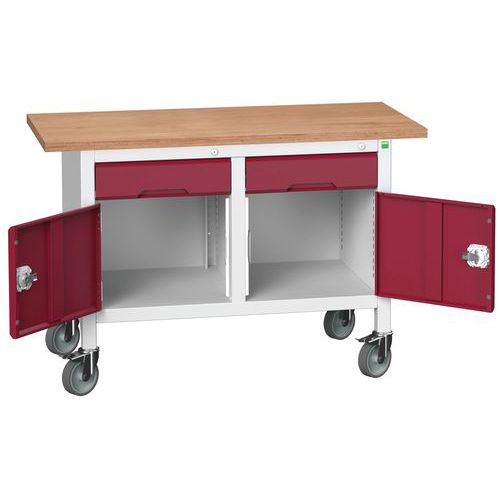 Mobilné dielenské stoly Bott Verso Storage, multiplex, šírka 125 cm