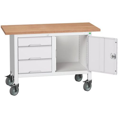Mobilné dielenské stoly Bott Verso Storage, multiplex, šírka 125 cm