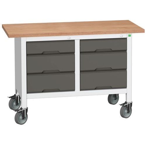 Mobilné dielenské stoly Bott Verso Storage, multiplex, šírka 125 cm