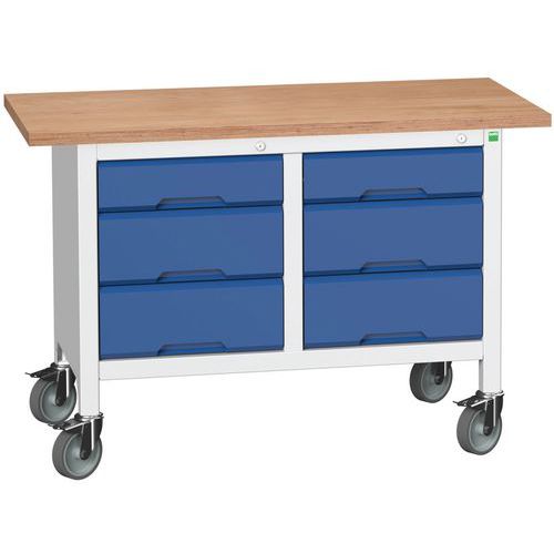 Mobilné dielenské stoly Bott Verso Storage, multiplex, šírka 125 cm