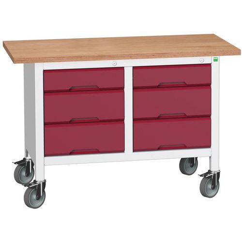 Mobilné dielenské stoly Bott Verso Storage, multiplex, šírka 125 cm