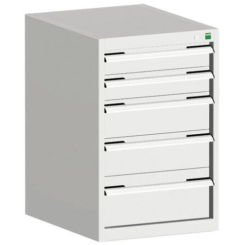 Dielenské zásuvkové skrine Bott Cubio, 80 x 52,5 x 52,5-65 cm, 5 zásuviek