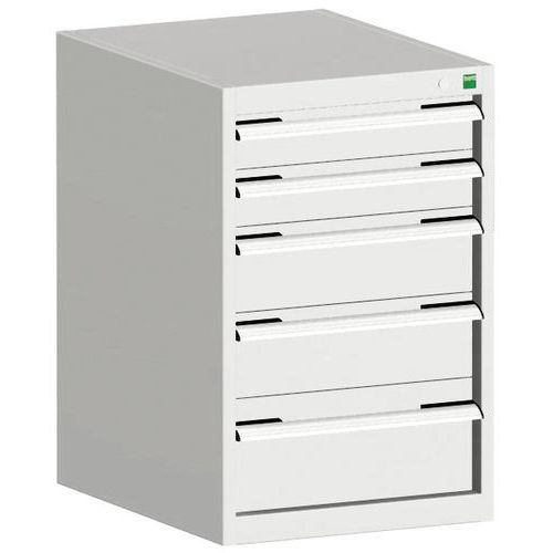 Dielenské zásuvkové skrine Bott Cubio, 80 x 52,5 x 52,5-65 cm, 5 zásuviek