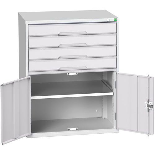 Dielenské zásuvkové skrine Bott Verso, výška 100 cm, 4 zásuvky, 1 skrinka