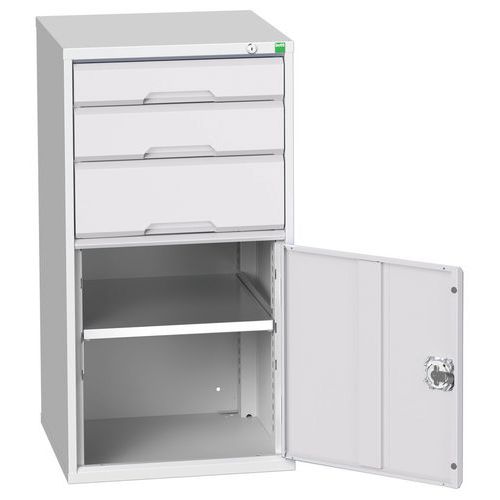Dielenské zásuvkové skrine Bott Verso, výška 100 cm, 3 zásuvky, 1 skrinka