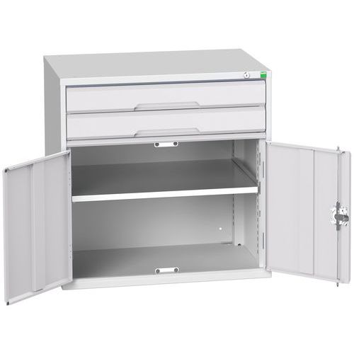 Dielenské zásuvkové skrine Bott Verso, výška 80 cm, 2 zásuvky, 1 skrinka