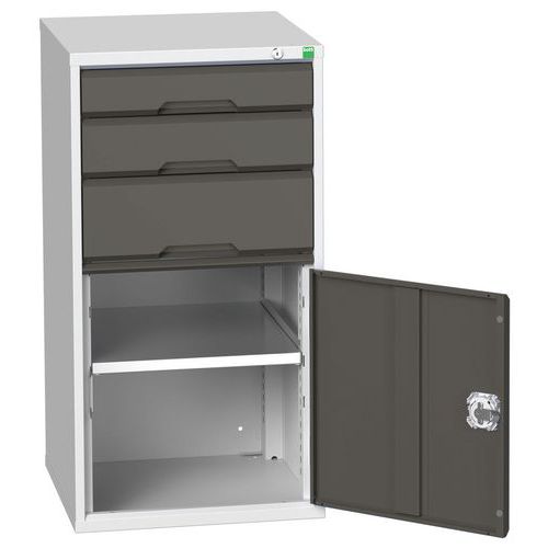Dielenské zásuvkové skrine Bott Verso, výška 100 cm, 3 zásuvky, 1 skrinka