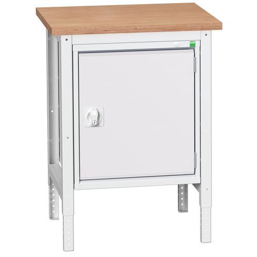 Dielenské stoly Bott Verso so skrinkou, šírka 70 cm, výškovo nastaviteľné, multiplex/linoleum