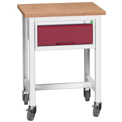 Mobilné dielenské stoly Bott Verso Storage so zásuvkou, šírka 70 cm, multiplex/linoleum