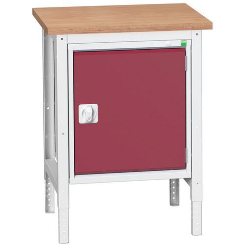 Dielenské stoly Bott Verso so skrinkou, šírka 70 cm, výškovo nastaviteľné, multiplex/linoleum