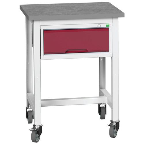 Mobilné dielenské stoly Bott Verso Storage so zásuvkou, šírka 70 cm, multiplex/linoleum