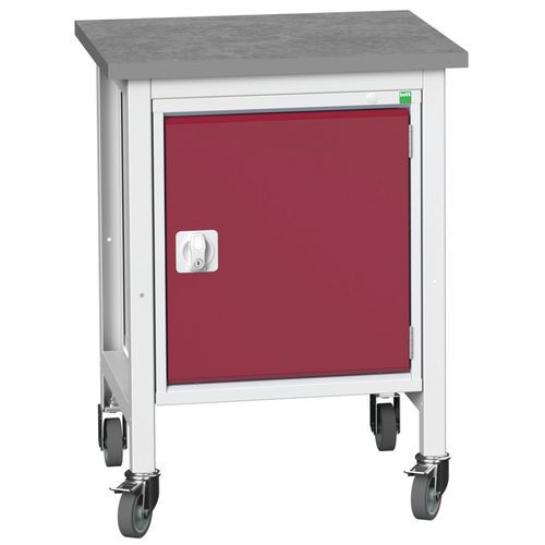 Mobilné dielenské stoly Bott Verso Storage so skrinkou, šírka 70 cm, multiplex/linoleum