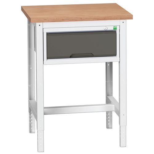 Dielenské stoly Bott Verso so zásuvkou, šírka 70 cm, výškovo nastaviteľné, multiplex/linoleum