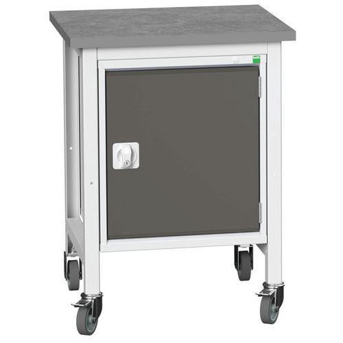 Mobilné dielenské stoly Bott Verso Storage so skrinkou, šírka 70 cm, multiplex/linoleum