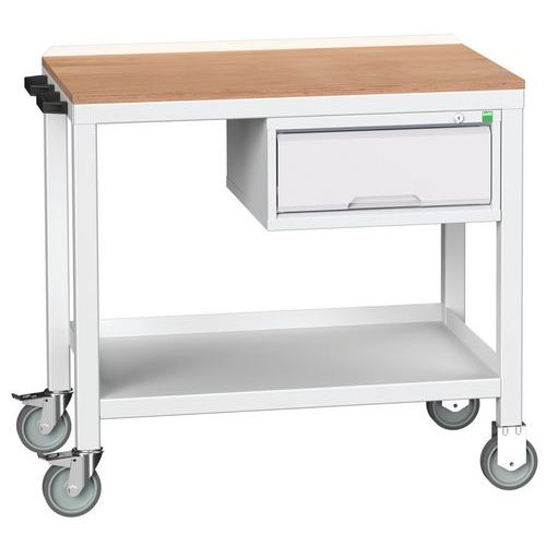 Mobilné dielenské stoly Bott Verso Weld so zásuvkou, šírka 100 cm, multiplex/oceľ