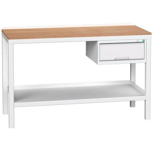 Dielenské stoly Bott Verso Weld so zásuvkou, šírka 100 a 150 cm, multiplex/oceľ