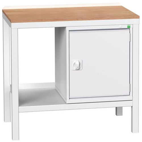 Dielenské stoly Bott Verso Weld so skrinkou, šírka 100 a 150 cm, multiplex/oceľ