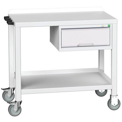 Mobilné dielenské stoly Bott Verso Weld so zásuvkou, šírka 100 cm, multiplex/oceľ