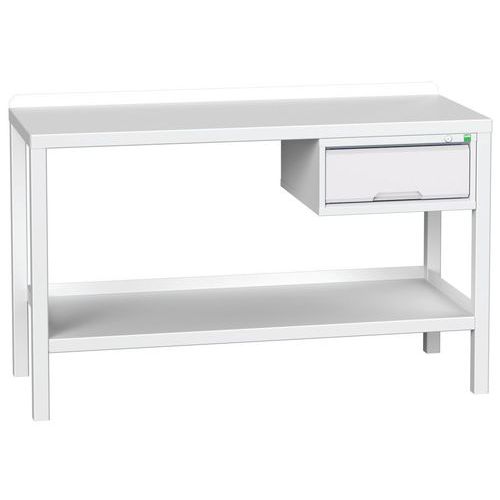 Dielenské stoly Bott Verso Weld so zásuvkou, šírka 100 a 150 cm, multiplex/oceľ