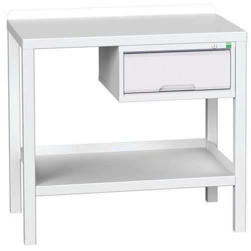 Dielenské stoly Bott Verso Weld so zásuvkou, šírka 100 a 150 cm, multiplex/oceľ