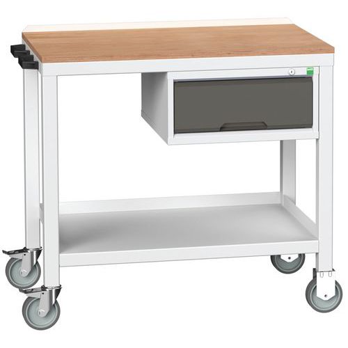 Mobilné dielenské stoly Bott Verso Weld so zásuvkou, šírka 100 cm, multiplex/oceľ