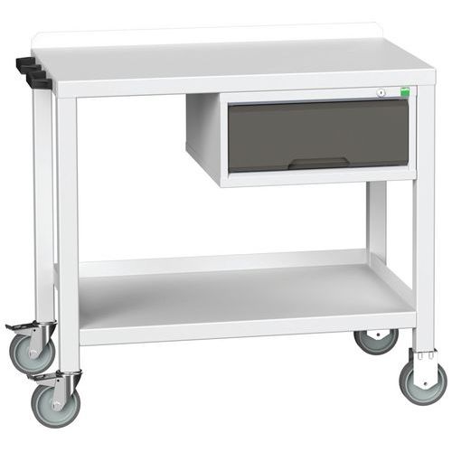 Mobilné dielenské stoly Bott Verso Weld so zásuvkou, šírka 100 cm, multiplex/oceľ