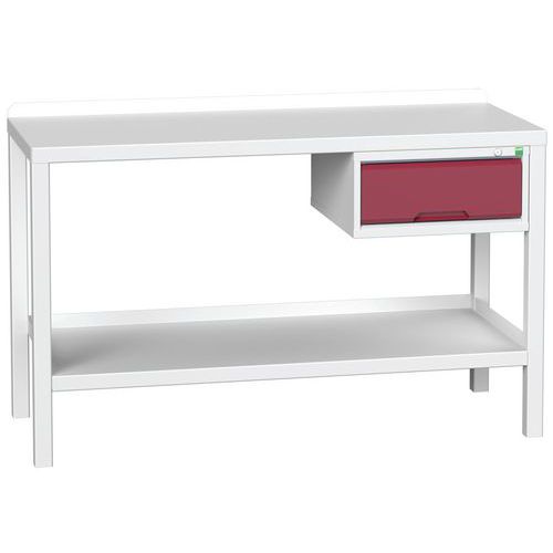 Dielenské stoly Bott Verso Weld so zásuvkou, šírka 100 a 150 cm, multiplex/oceľ