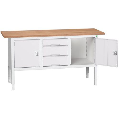 Dielenské stoly Bott Verso Storage, 83-93 x 175 x 60 cm, rôzne vybavenie, multiplex