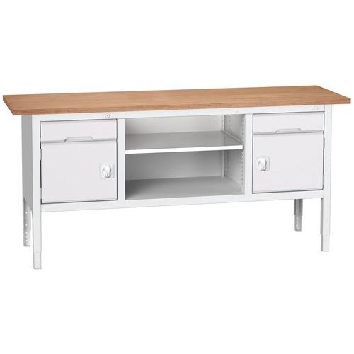 Dielenské stoly Bott Verso Storage, 83-93 x 200 x 60 cm, rôzne vybavenie, multiplex