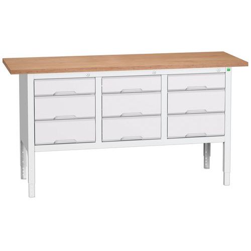 Dielenské stoly Bott Verso Storage, 83-93 x 175 x 60 cm, rôzne vybavenie, multiplex