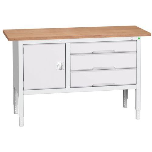 Dielenské stoly Bott Verso Storage, 83-93 x 150 x 60 cm, rôzne vybavenie, multiplex