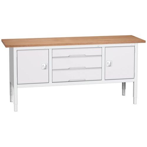 Dielenské stoly Bott Verso Storage, 83-93 x 200 x 60 cm, rôzne vybavenie, multiplex
