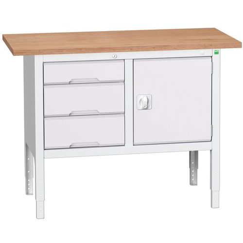 Dielenské stoly Bott Verso Storage, 83-93 x 125 x 60 cm, rôzne vybavenie, multiplex