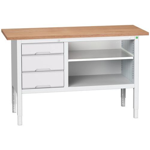 Dielenské stoly Bott Verso Storage, 83-93 x 150 x 60 cm, rôzne vybavenie, multiplex