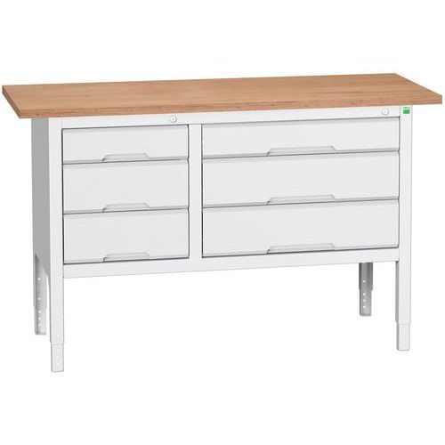 Dielenské stoly Bott Verso Storage, 83-93 x 150 x 60 cm, rôzne vybavenie, multiplex