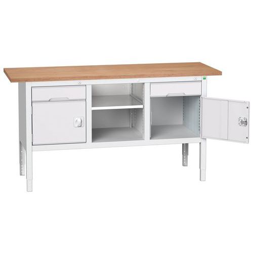 Dielenské stoly Bott Verso Storage, 83-93 x 175 x 60 cm, rôzne vybavenie, multiplex