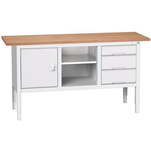 Dielenské stoly Bott Verso Storage, 83-93 x 175 x 60 cm, rôzne vybavenie, multiplex