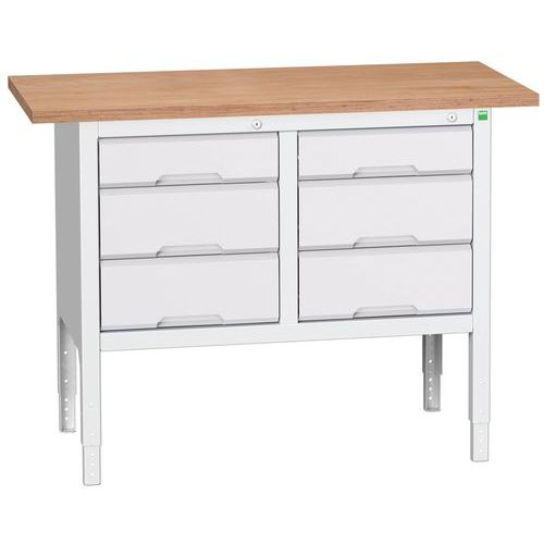 Dielenské stoly Bott Verso Storage, 83-93 x 125 x 60 cm, rôzne vybavenie, multiplex