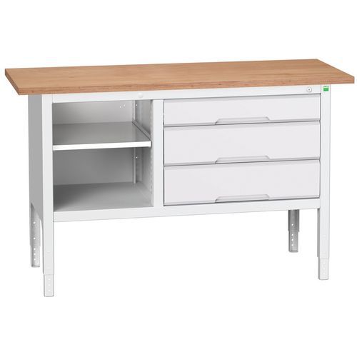 Dielenské stoly Bott Verso Storage, 83-93 x 150 x 60 cm, rôzne vybavenie, multiplex
