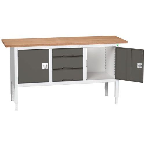 Dielenské stoly Bott Verso Storage, 83-93 x 175 x 60 cm, rôzne vybavenie, multiplex