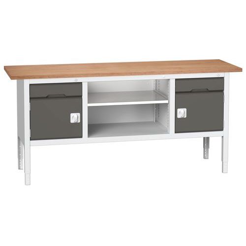 Dielenské stoly Bott Verso Storage, 83-93 x 200 x 60 cm, rôzne vybavenie, multiplex