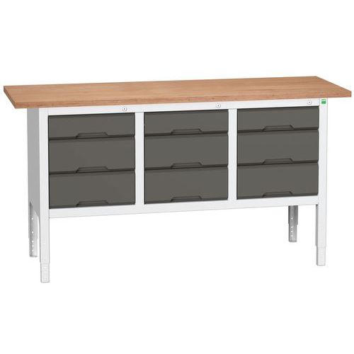 Dielenské stoly Bott Verso Storage, 83-93 x 175 x 60 cm, rôzne vybavenie, multiplex