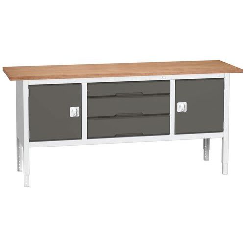 Dielenské stoly Bott Verso Storage, 83-93 x 200 x 60 cm, rôzne vybavenie, multiplex