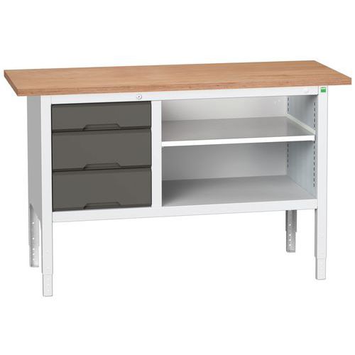 Dielenské stoly Bott Verso Storage, 83-93 x 150 x 60 cm, rôzne vybavenie, multiplex