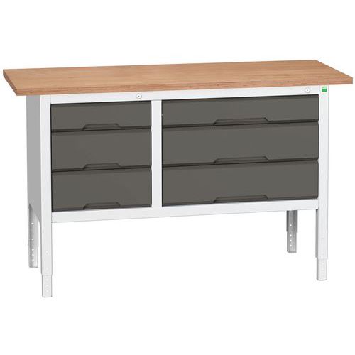 Dielenské stoly Bott Verso Storage, 83-93 x 150 x 60 cm, rôzne vybavenie, multiplex