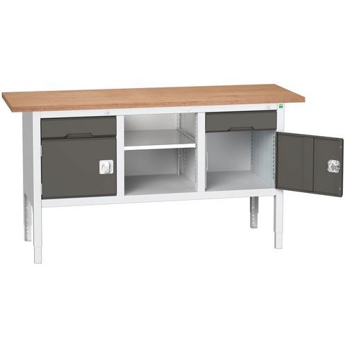 Dielenské stoly Bott Verso Storage, 83-93 x 175 x 60 cm, rôzne vybavenie, multiplex