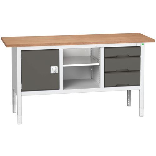 Dielenské stoly Bott Verso Storage, 83-93 x 175 x 60 cm, rôzne vybavenie, multiplex