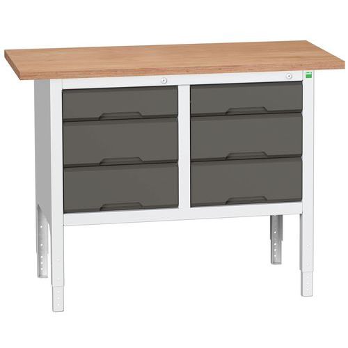 Dielenské stoly Bott Verso Storage, 83-93 x 125 x 60 cm, rôzne vybavenie, multiplex